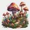 Enchanted Mushroom Forest Cartoon on White Background for Invitations and Posters.