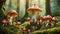 Enchanted Mushroom House in Forest