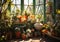 Enchanted Oasis: A Colorful Journey through a Sunlit Greenhouse