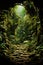 Enchanted Pathway Through the Heart of a Lush Rainforest Canopy. AI generation