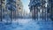 Enchanted Snow-Covered Forest: Serene Winter Pine Wonderland, AI Generated