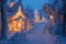Enchanted Snow Globe: Mythical Ice Sculptures in a Winter Wonderland