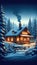 Enchanted Winter Cabin Night, AI Generated