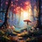 Enchanted Wonderland: Ethereal Forest of Luminescent Mushrooms