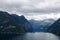 Enchanting beauty of Geirangerfjord, stunning fjord in Norway. Fjord is surrounded by majestic mountains, covered with