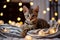 Enchanting Bengal Kitten: A Furry Friend Basks in the Glow of Bedside Lights