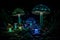 Enchanting Bioluminescent Mushrooms in a Twilight Forest