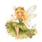Enchanting blossom serenade, delightful illustration of colorful fairies with vibrant wings and serenading flowers