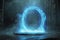 Enchanting blue hologram portal futuristic sci fi teleportation concept
