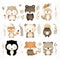 Enchanting boho Animal Pattern illustration features an adorable array of woodland creatures