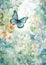 Enchanting Butterflies: A Dreamy Illustration of Swirling Garden