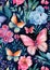 Enchanting Butterflies: A Whimsical World of Pink Flowers and Bl