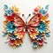 An enchanting butterfly, its delicate origami wings fluttering with an array of captivating colors by AI generated
