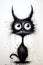 Enchanting Cartoon Fantasy Cat for Halloween. Generative Ai