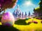 Enchanting Castle Painted Easter Egg Hunt - AI Generated Illustration