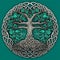 The Enchanting Celtic Tree of Life and Death in Emerald, Generative AI