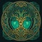 The Enchanting Celtic Tree of Life and Death in Emerald, Generative AI