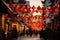 Enchanting Chinese New Year Street: Vibrant Lanterns, Traditional Outfits, and Blossoming Trees