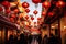 Enchanting Chinese New Year Street: Vibrant Lanterns, Traditional Outfits, and Blossoming Trees