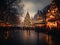 Enchanting Christmas Street: Sweet Decorations, Christmas Tree, and Twinkling Lights