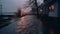 Enchanting Coastal Scenery: A Serene Flooded Street At Dusk