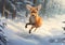 Enchanting Deer: A Digital Banner of a Snowy Forest Journey