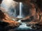 Enchanting Depths: Cave Waterfall Serenity