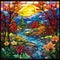 Enchanting Displate Design: Stained Glass Artistry Depicting the Beauty of Seasons