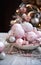 Enchanting Elegance: A Festive Display of Pink and Silver Orname