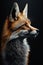 Enchanting Elegance: A Majestic Portrait of a Beautiful Fox in Captivating Lighting. Generative AI