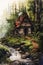 Enchanting Escape: A Cozy Cottage in the Woods Illustrated with