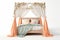 Enchanting Escape: Whimsical Canopy Bed on White Background