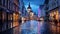 Enchanting European City Nightscape: Architectural Beauty Illuminated