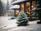 Enchanting Evergreen: Festive Christmas Tree in Snowscape