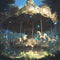 Enchanting Fantasy Carousel in the Forest