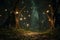 Enchanting fireflies illuminating mystical forests