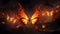 Enchanting Flames: Group of Fantasy Fiery Butterflies