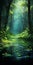 Enchanting Forest Landscape Painting With Illumination And High Key Lighting