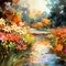 Enchanting Garden: A Mesmerizing Impressionistic Image