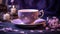 Enchanting Gold Tableware In A Romantic Gothic Purple Tea Cup