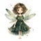 Enchanting Green Fairy in Wat-Inspired Green Dress AI Generated