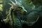 Enchanting Green forest dragon. Generate Ai
