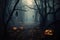 Enchanting Halloween Forest: Mysterious Black Trees Set a Spooky Scene. AI