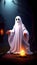 Enchanting Halloween Ghost: Spooky Candlelight Illumination