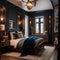 An enchanting Harry Potter-themed bedroom with wizardry-inspired decor, four-poster beds, and magical lighting2