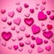 Enchanting Hearts Wallpaper, pink background