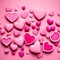 Enchanting Hearts Wallpaper, pink background