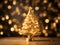 Enchanting Holiday Brilliance: Defocused Gold Christmas Tree