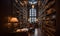 Enchanting image of an aged private library
