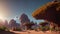 An Enchanting Landscape With A Desert Like Environment With A Moon In The Sky AI Generative